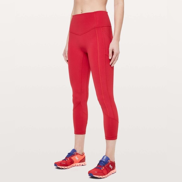 Lululemon All The Right Places Crop II *23", Dark Red | Sz 12 - Picture 7 of 9